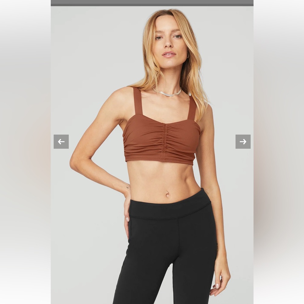 Alo Airbrush Cinch Bra in Rust XS